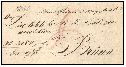 1847, z Polné do Brna, modré řádkové razítko