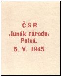 1945, přetisk Junák národu, originál II. typ