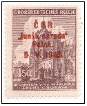 1945, přetisk Junák národu, padělek v červené barvě