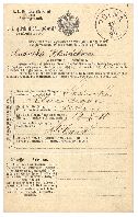 1889, vkladní knížka poštovní spořitelny, 1. strana