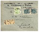 1919, doporučený dopis, smíšená frankatura