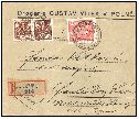 1922, doporučený dopis, odlišné názvy pošty v razítku a R-nálepce