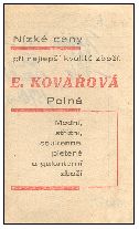 1939, účtenka obchodnice Kovářové