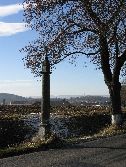 Sloupková Boží muka u silnice na Zábornou, postavená roku 1768 k památce Ludmily